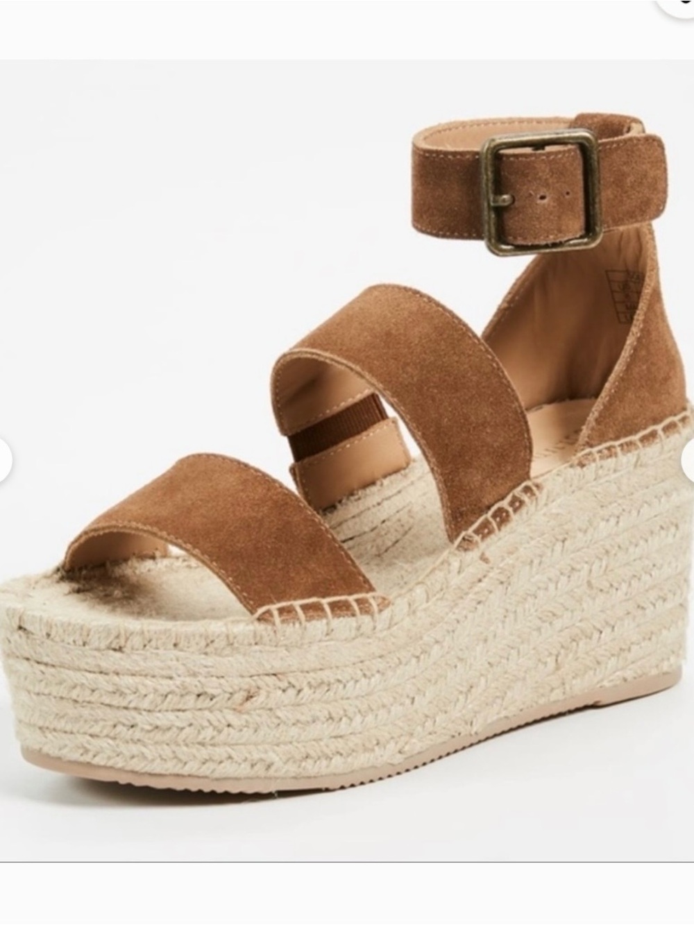 Saludos Espadrille Wedge Sandals in Brown